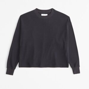 A&F Lounge Collection Dark Gray Waffle Pullover Sweatshirt Top Small / Medium